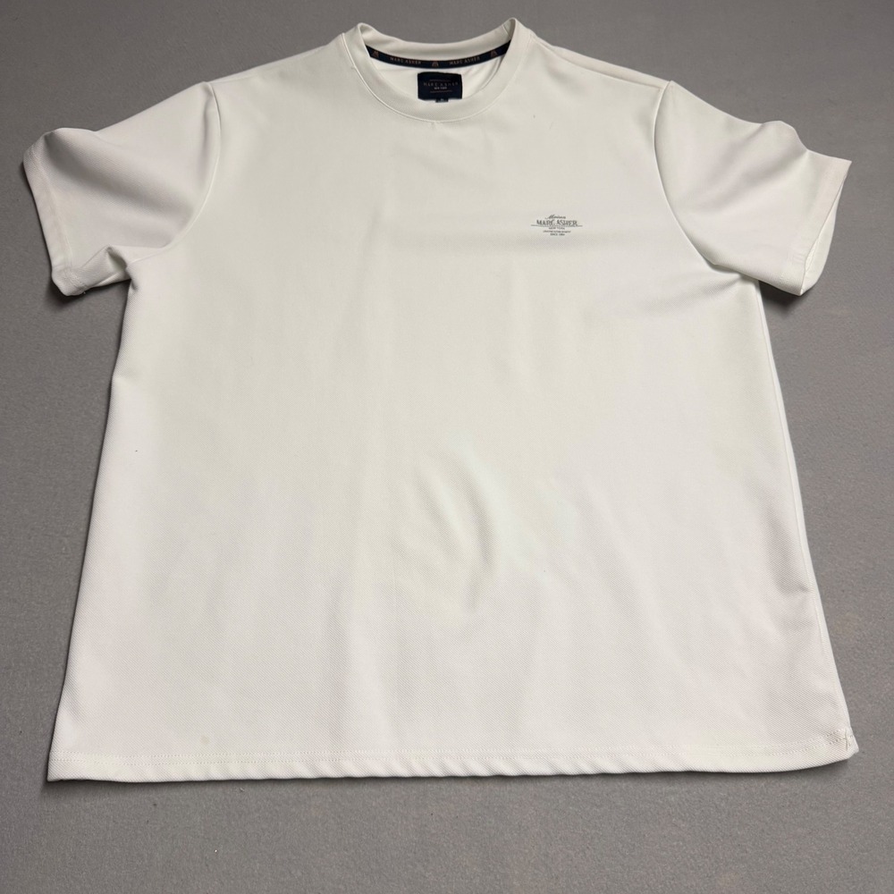 Maison Marc Asher New York Mens White Textured Short Sleeve T-Shirt Size XL